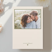 Beige Moderne Hochzeit mit floralfarbenem Foto Save The Date