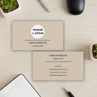 Beige moderne Minimal Business Visitenkarte
