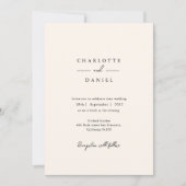 Beige, moderne, minimale Typografie-Hochzeit Einladung (Vorderseite)