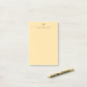 Beige moderne monogrammierte Kalligrafie einfacher Post-it Klebezettel (Auf Schreibtisch)
