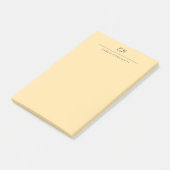 Beige moderne monogrammierte Kalligrafie einfacher Post-it Klebezettel (angewinkelt)