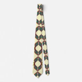 Beige moderne psychedelische Mandala-Muster Krawatte (Vorderseite)