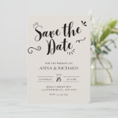 Beige Moderne Save the Date Einladung (Stehend Vorderseite)
