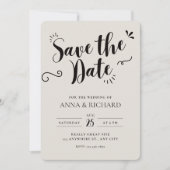 Beige Moderne Save the Date Einladung (Vorderseite)