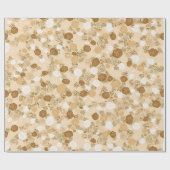 Beige | Moderne und elegante Imitate Glitzer Flore Geschenkpapier (Flach)