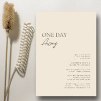 Beige moderne Whimsikschrift einen Tag entfernt
