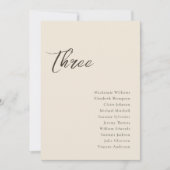 Beige moderne whimsisical Script Seating Chart Car Einladung (Vorderseite)