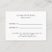 Beige Moderner Minimalistischer Salon Rabattkarte (Rückseite)