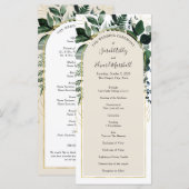 Beige Modernes Botanisches Grünprogramm (Vorne/Hinten)