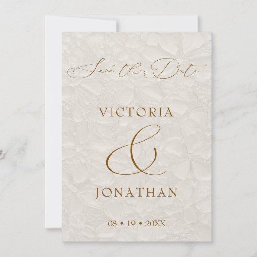Beige Modernes, elegantes Script-Foto Save The Date (Vorderseite)