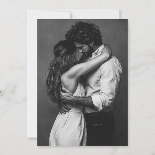 Beige Modernes, elegantes Script-Foto Save The Date (Rückseite)