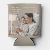 Beige Modernes Foto | Glücklich gesegnetes Ostern Dosenkühler (Vorderseite)