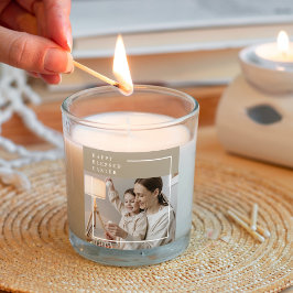 Beige Modernes Foto | Glücklich gesegnetes Ostern Quadratischer Aufkleber