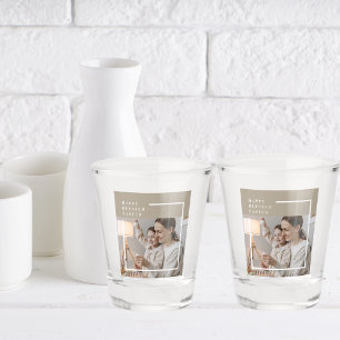 Beige Modernes Foto   Glücklich gesegnetes Ostern Schnapsglas