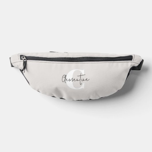 Beige Modernes Minimalistisches Mit Monogramm Bauchtasche (Ablage )