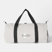 Beige Modernes Minimalistisches Mit Monogramm Duffle Bag (Vorderseite)