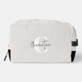 Beige Modernes Minimalistisches Mit Monogramm Waschbeutel (Rückseite)