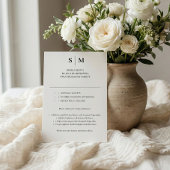 Beige Monogram Classic Wedding RSVP Karte