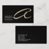 Beige Monogram Wood Effect passen Visitenkarte an (Vorne/Hinten)