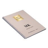 Beige Monogramm-Anfangsbuchstaben Firmenlogo Notizblock (Rechte Seite)