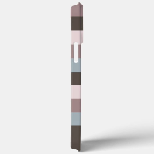 Beige Monogramm aus modernen neutralen Streifen Case-Mate iPhone Hülle (Rückseite / Rechts)