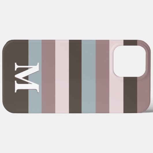 Beige Monogramm aus modernen neutralen Streifen Case-Mate iPhone Hülle (Rückseite (Horizontal))