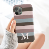 Beige Monogramm aus modernen neutralen Streifen Case-Mate iPhone Hülle