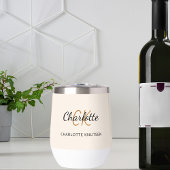 Beige Monogramm Initialen Name einfach