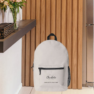 Beige Monogramm-Initialen Name modern Bedruckter Rucksack