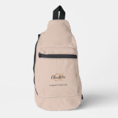 Beige Monogramm-Initialen Name modern Crossbody Bag (Vorderseite)