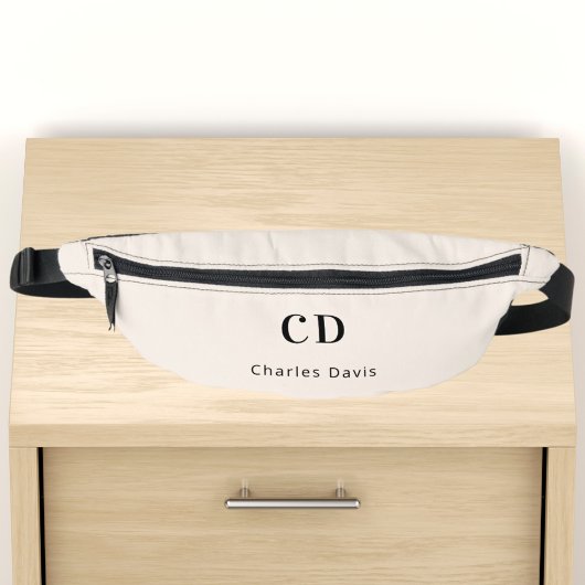 Beige Monogramm-Initialnamen Bauchtasche