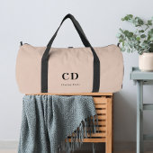 Beige Monogramm-Initialnamen Duffle Bag