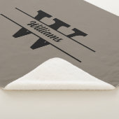 Beige Monogramm Personalisierter Familienname Sherpadecke (3/4)