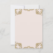 Beige Monogramm Verzierte Viktorianische Hochzeits RSVP Karte (Rückseite)