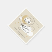 Beige Moon and Stars Skript Oh Baby Shooter Napkin Serviette (Ecke)