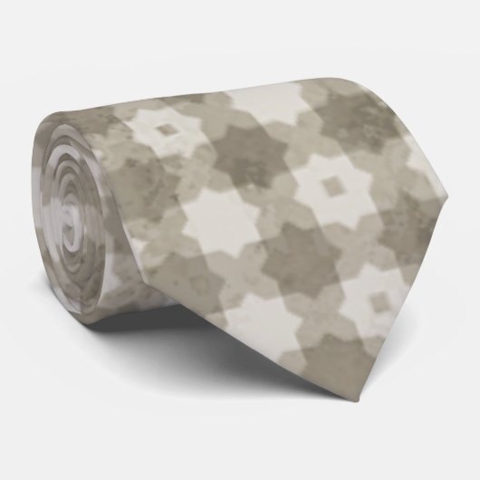 Beige Mosaic Krawatte (Gerollt)