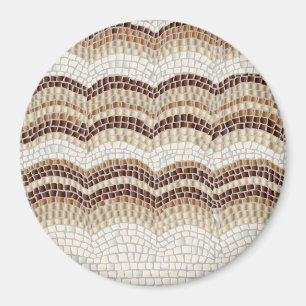 Beige Mosaik-großer runder Magnet