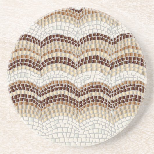 Beige Mosaik-Sandstein-Getränk-Untersetzer Getränkeuntersetzer (Vorne)