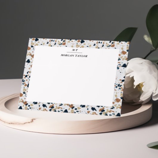 Beige Mosaike Personalisierte Mitteilungskarten