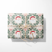Beige Mr. & Mrs. Claus Christmas Wrapping Paper Geschenkpapier