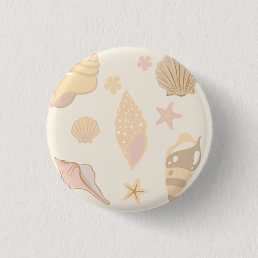 Beige Muschelmuster Button (Vorderseite)