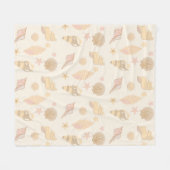 Beige Muschelmuster Fleecedecke (Vorderseite (Horizontal))
