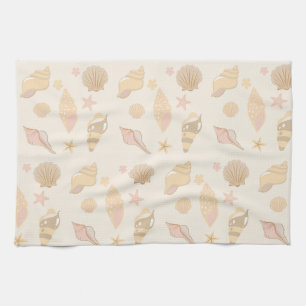 Beige Muschelmuster Geschirrtuch