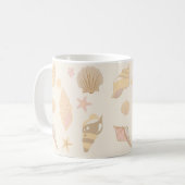Beige Muschelmuster Kaffeetasse (Vorderseite Links)