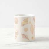 Beige Muschelmuster Kaffeetasse (Mittel)