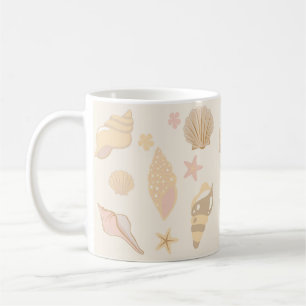 Beige Muschelmuster Kaffeetasse