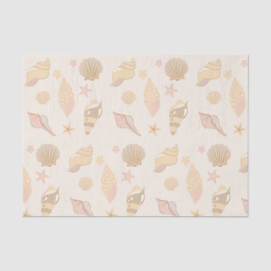 Beige Muschelmuster Seidenpapier (Vorderseite)