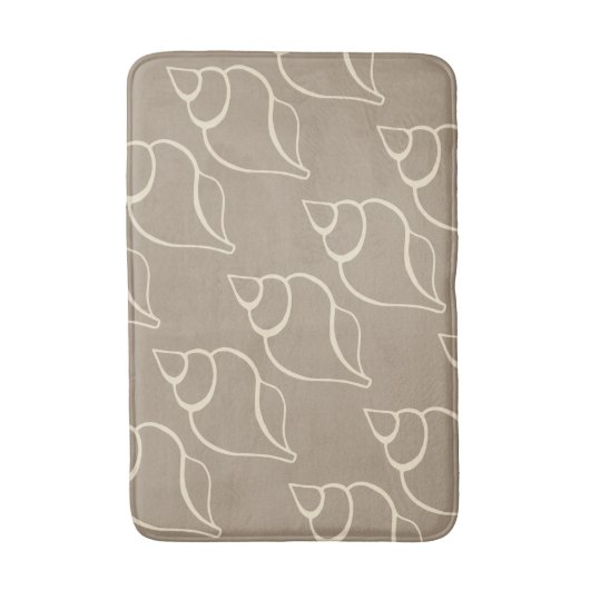 Beige Muscheln Bath Mat Badematte (Vorderseite Vertikal)