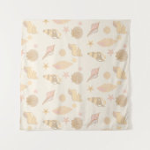 Beige Muscheln Muster Wandteppich (Vorderseite (Horizontal))