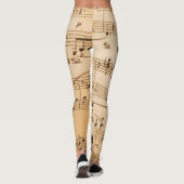 Beige Musiknoten Leggings (Rückseite)